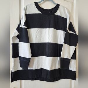 LuLaRoe Size 3 Black and White Striped Top.